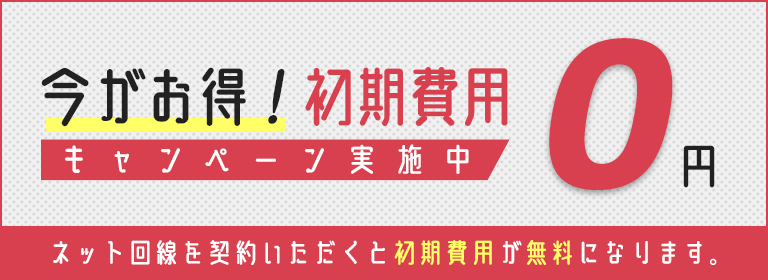 今がお得！初期費用